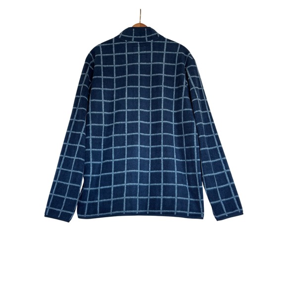 Goodfellow & Co Other - Goodfellow & Co Mens Blue Grid Fleece Quarter Zip Pullover Sweater Large